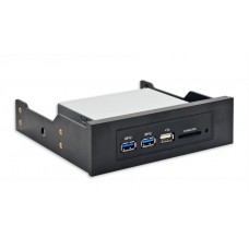 3.5" Drive Bay 2 Port USB 3.0 Expansion and SD Card Reader Slot - SY-HUB50044