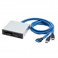 3.5" Drive Bay 3 Port USB 3.0 Hub and 6 slot Card Reader - SY-HUB50046
