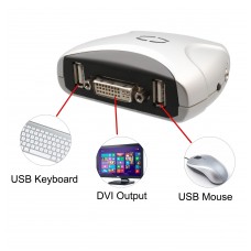 2 Port DVI KVM Switch with USB 2.0 and Audio Support - SY-KVM20075