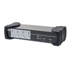 4 Port VGA KVM Switch with USB 2.0, Speaker, Microphone, Printer and Thumb Drive Support - SY-KVM20107