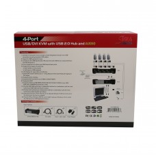 4 Port DVI and USB 2.0 KVM Switch with Audio support - SY-KVM20108