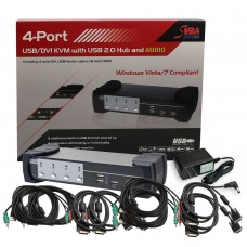 4 Port DVI and USB 2.0 KVM Switch with Audio support - SY-KVM20108