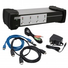 4 Port HDMI 1.3 KVM Switch with USB 3.0, audio and MHL Support - SY-KVM31036