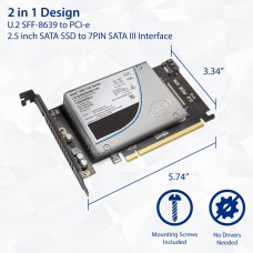 2.5-inch U.2 NVMe drive to PCI Express x16 Slot card or SATA III SSD/HDD PCI Mount - SY-MRA25060