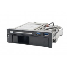 5.25" Bay Drive Tray Less Mobile Rack for 3.5" and 2.5" SATA III HDD with extra 2 port USB 3.0 - SY-MRA55006