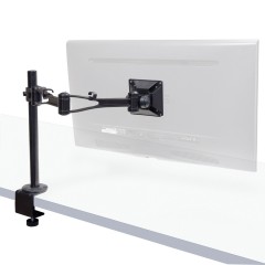 Premium Aluminum Single Monitor Stand, Swivel VESA Mount with C Clamp for Computer Screens