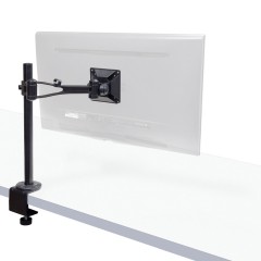 Premium Aluminum Single Monitor Stand, Swivel VESA Mount with C Clamp for Computer Screens
