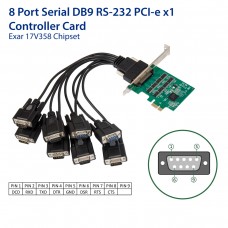 8 Port DB9 Serial RS-232 PCI-e x1 Controller Card with Low Profile Bracket - SY-PEX15067