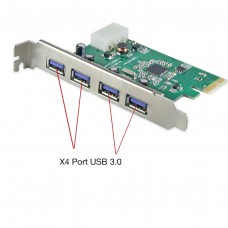 4 Port USB 3.0 PCI-e x1 Card - SY-PEX20136