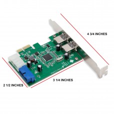 2 Port USB 3.0 and USB 3.0 19 Pin Int. Header PCI-e x1 Card - SY-PEX20140