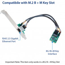Single Port 2.5 Gigabit M.2 M+B key Ethernet Card NIC