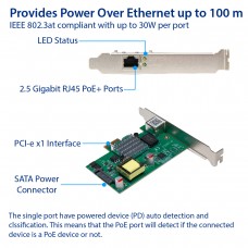 2.5 Gigabit POE+ PCI-e x1 Ethernet Network Card