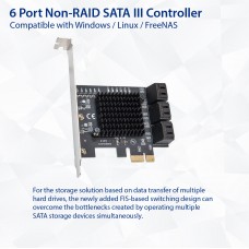 6 Port SATA III to PCIe 3.0 x1 NON-RAID Expansion Card SY-PEX40166