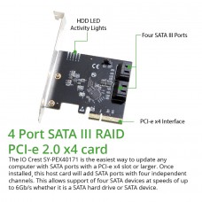 4 Port SATA III To PCI-e x2 RAID Expansion Card