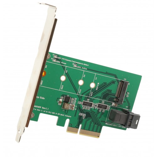 SFF-8643 36-Pin Connector for U.2 - Support Intel 750 2.5-inch U.2 SFF SSD Upward miniSAS SFF-8639 NVMe SSD Ableconn M2-U2131U M.2 Module with Mini-SAS HD 