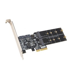 Support NGFF 22x110,22x80 SSD PCI-e 3.0 x 4 Host Controller Expansion Card Adapter Reader INTEFIRE M.2 PCIe Card M Key B Key 22x60 Dual M2 NVME 22x42 with Low Profile Bracket and SATA 