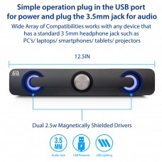 Desktop USB Powered Mini Stereo Sound Bar - SY-SPK20234