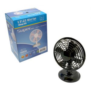 USB Desk Fan, USB Powered with On/Off Switch, Black Color - CL-ACC65015