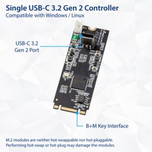 USB 3.2 Gen 2 (10 Gbps) 1-Port Type-C M.2 22x60 B+M key Controller Card - SY-ADA20232 USB 3.2 Gen 2 (10 Gbps) 1-Port Type-C M.2 22x60 B+M key Controller Card - SY-ADA20232