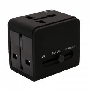 Universal Travel Adapter, International Plug (US / UK / EU / AU) with 2-Port USB Type-A Charging Port, Input: AC100-250V - SY-ADA60013