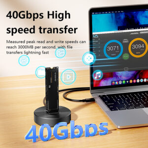USB4.0 (USB-C) 40G Portable NVMe M-Key (B+M) / NVMe / PCIe SSD (22110, 2280, 2260, 2242, 2230) Ultra Fast External SSD Docking (Docking Only)