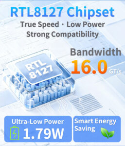 IO CREST Single Port 10 Gigabit Ethernet PCI-e x1 Network Card RTL8127 Chipset