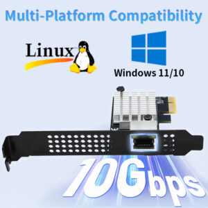 IO CREST Single Port 10 Gigabit Ethernet PCI-e x1 Network Card RTL8127 Chipset