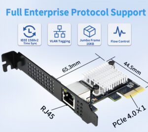 IO CREST Single Port 10 Gigabit Ethernet PCI-e x1 Network Card RTL8127 Chipset