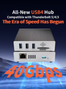 USB4.0 40Gbps 6-in-1 Hub, 1x RJ45 10G Ethernet Port, 3x USB-A, 1x TF, 1x SD Card Reader