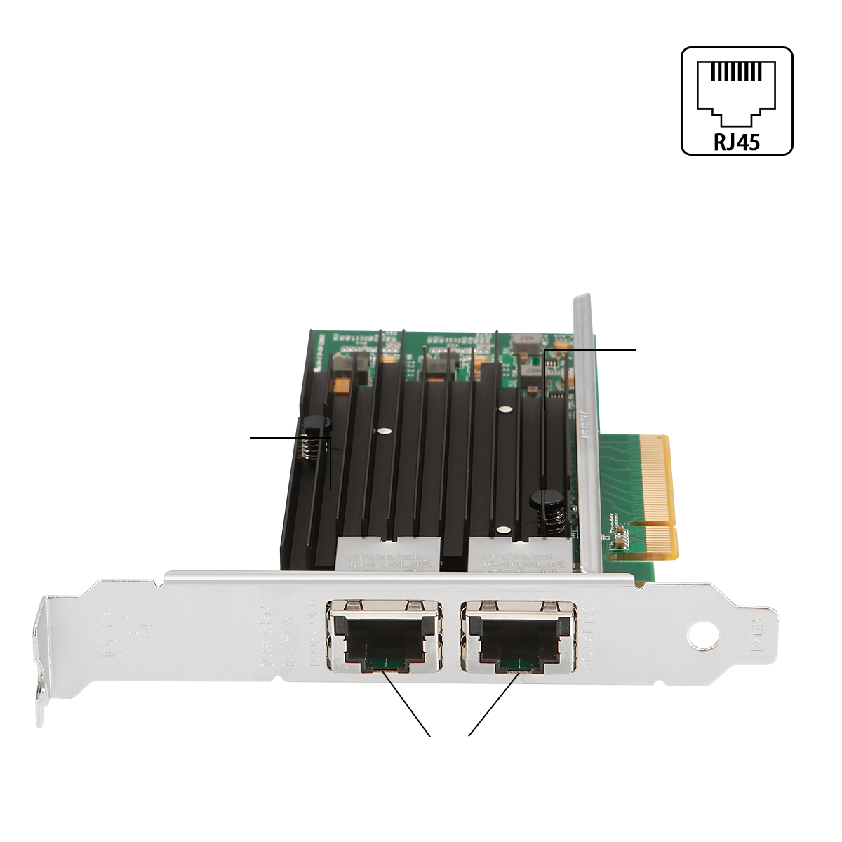 IO CREST Dual Port 10 Gigabit Ethernet PCI-e x8 Network Card Intel X540 ...