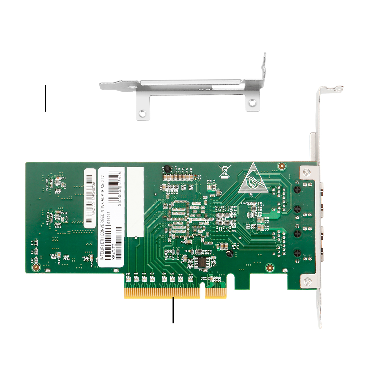 IO CREST Dual Port 10 Gigabit Ethernet PCI-e x8 Network Card Intel X540 ...
