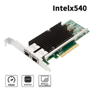 IO CREST Dual Port 10 Gigabit Ethernet PCI-e x8 Network Card Intel X540 Chipset