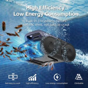 Pool Vacuum Robot - Sonar Navigation, 180-minute Runtime, for Inground Pools up to 2,200 Sq. Ft