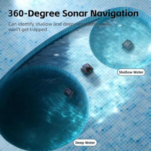 Pool Vacuum Robot - Sonar Navigation, 180-minute Runtime, for Inground Pools up to 2,200 Sq. Ft