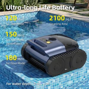 Pool Vacuum Robot - Sonar Navigation, 180-minute Runtime, for Inground Pools up to 2,200 Sq. Ft