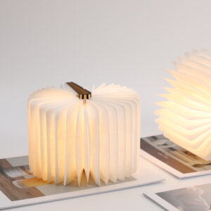 4.7 White Maple Book Lamp, Foldable LED Table Light, Warm White Reading Night Light