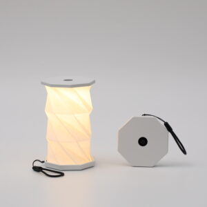 Mini Twist LED Lamp, Portable Decorative Night Light with White Octagonal Base